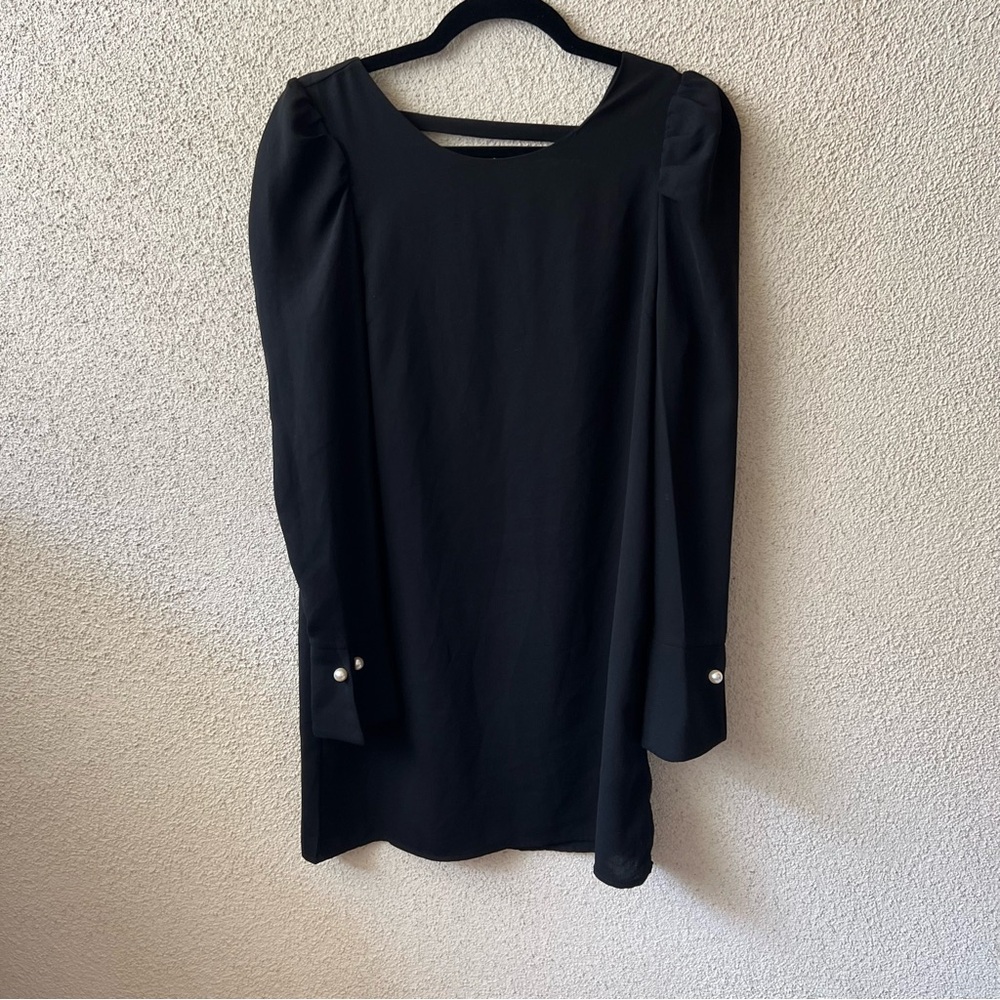 AQUA MINI LONG SLEEVE DRESS Black size S